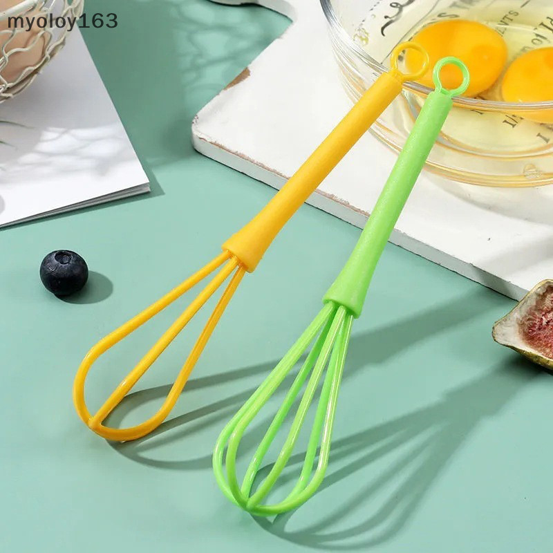 Myoloy 1PC เครื่องตีไข่ Creative Kitchen Baking เครื่องมือในครัวเรือนครีม Beater คู่มือเด็ก Mini เครื่องตีไข่พลาสติกเกรดอาหารเครื่องครัว TH
