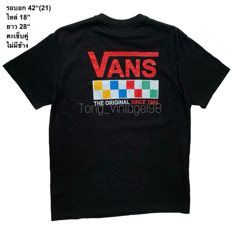 🌼มือ2🌼เสื้อยืด Vans พื้นสีดำ Size 42“S-5XL