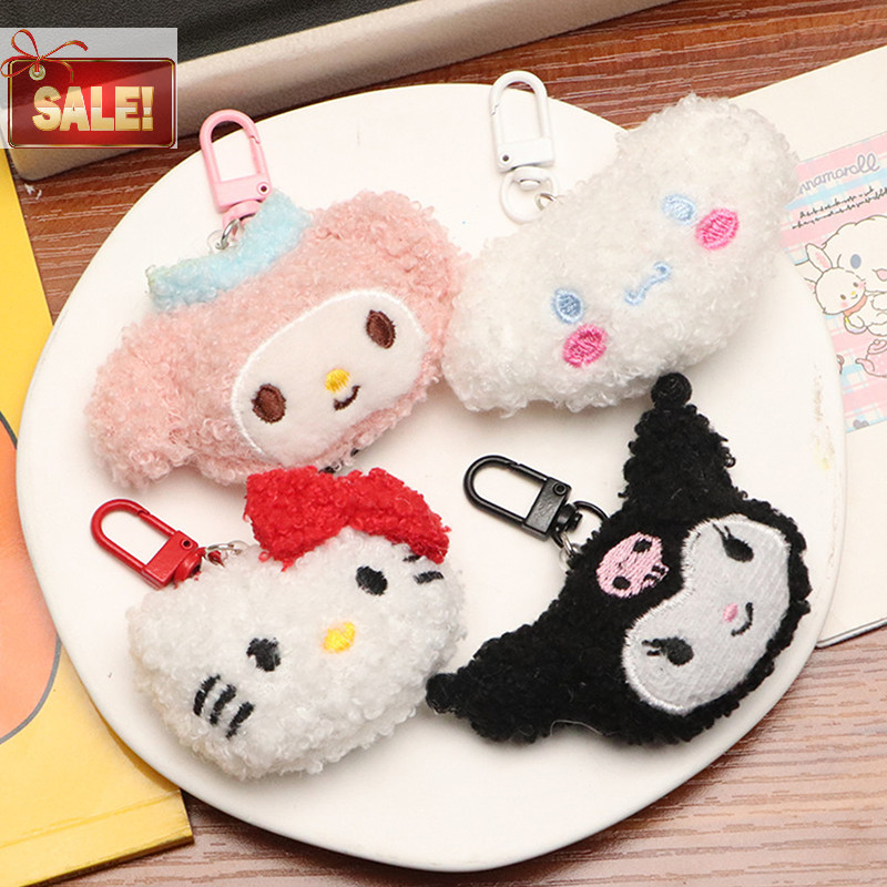 Bl น่ารัก Sanrio ตุ๊กตาของเล่นการ์ตูน Kuromi Melody Hello Kitty Cinnamoroll ตุ๊กตาตุ๊กตาพวงกุญแจกระเป๋าจี้ผู้ถือกุญแจรถ A