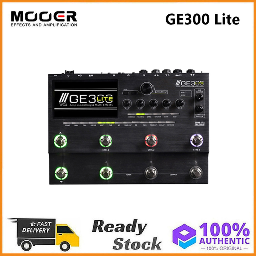 MOOER GE300 Lite กีตาร์ Amp Modelling โปรเซสเซอร์ Synth Pedal Professional กีตาร์ไฟฟ้า Multi Effects