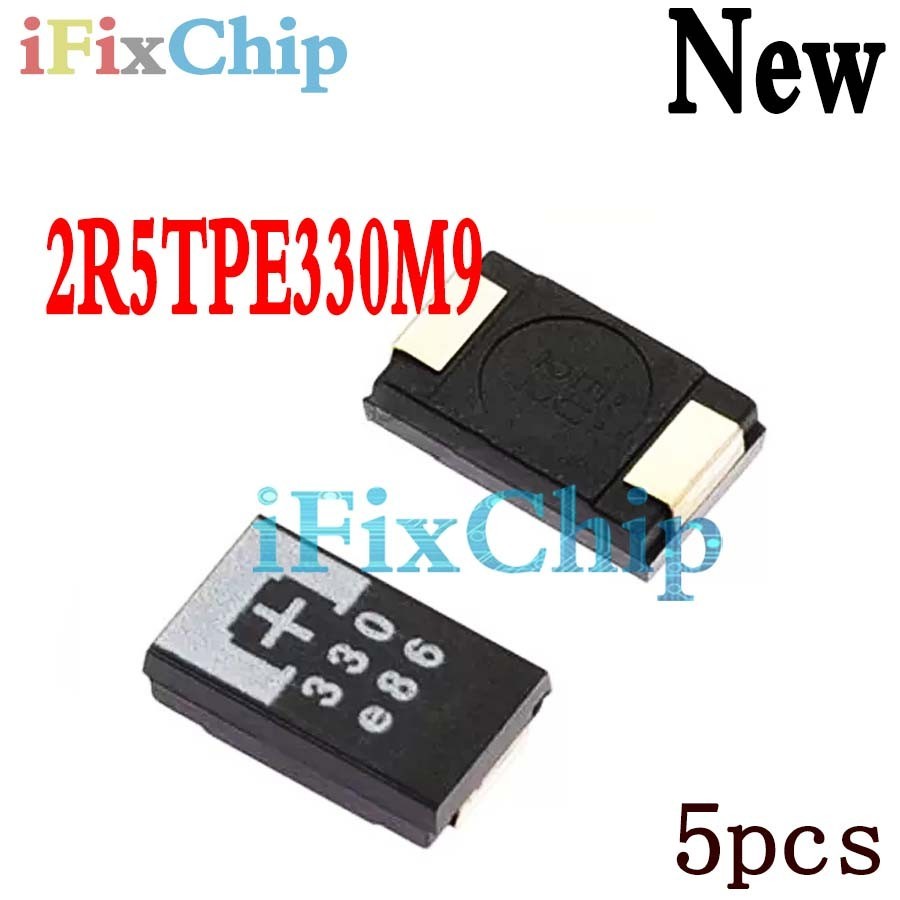 5pcs 新 2R5TPE330M9 330UF 2.5V 330 6.3V สําหรับ SMD Tantalum Capacitors Polymer POSCAP ประเภท D ultra