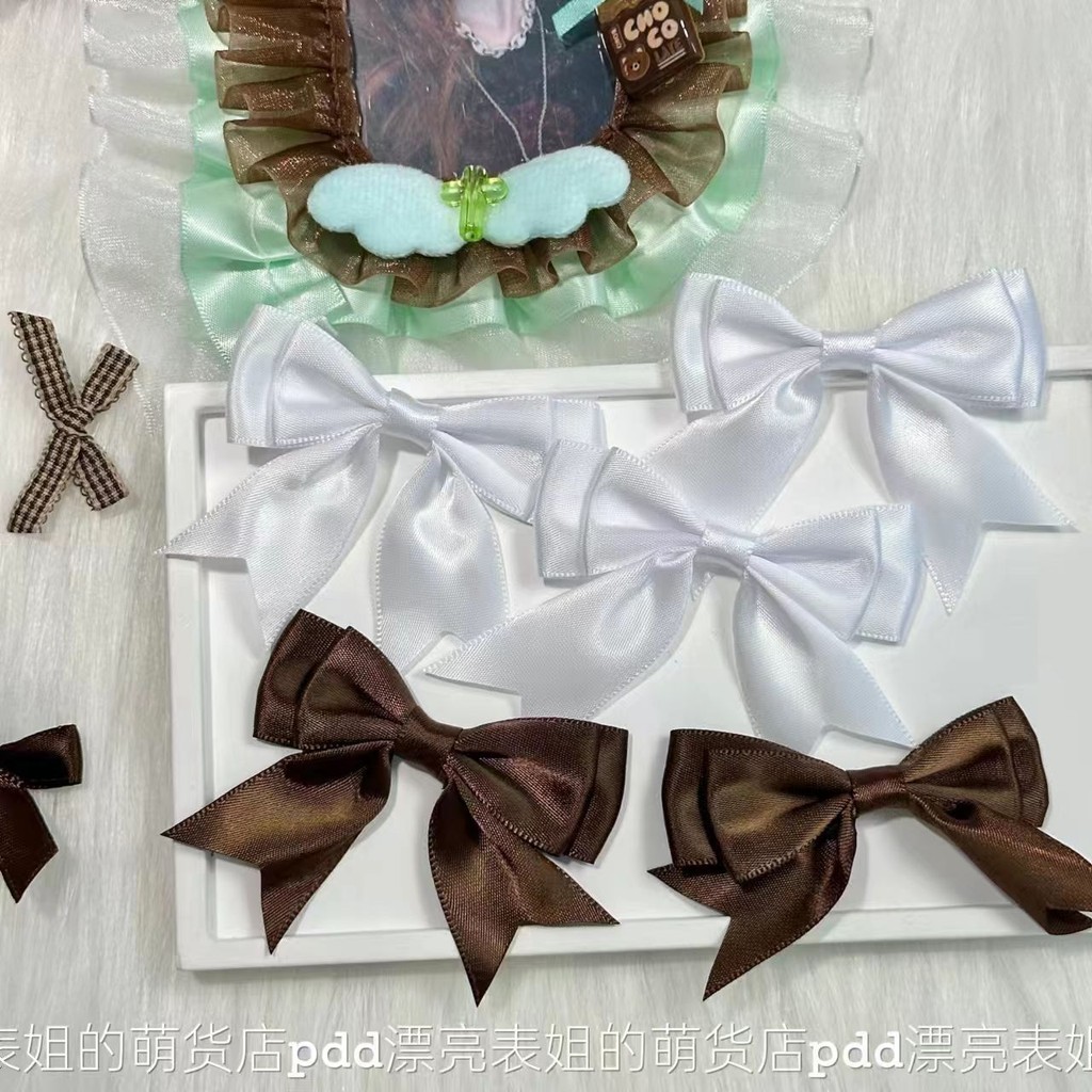 สีโบว์คู่คอลเลกชัน ทําเอง โฮมเมดบล็อกเกอร์สไตล์เดียวกันผู้ถือบัตรสนับสนุนพัดลมอุปกรณ์ตกแต่งสาวหัวใจต้องมีอุปกรณ์ - รูปที่ 4