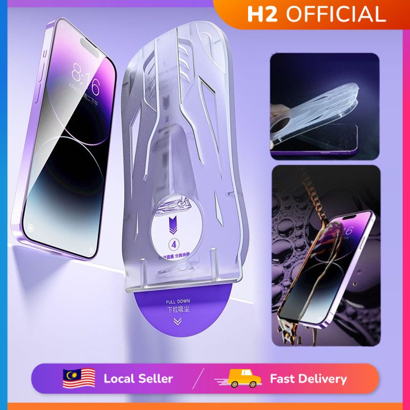 H2 Auto Easy App HD Clear Matte Privacy MatteกระจกนิรภัยสําหรับiPhone 16 15 14 13 12 11 Pro Max XR X