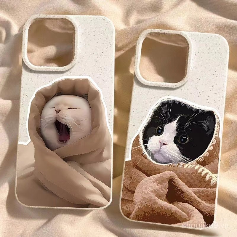 เคสโทรศัพท์ลูกแมวผ้านวม สําหรับ IPhone15 Pro Max / 7 Plus /8 Plus/11 Pro Max IPhone 12 Pro Max IPhon