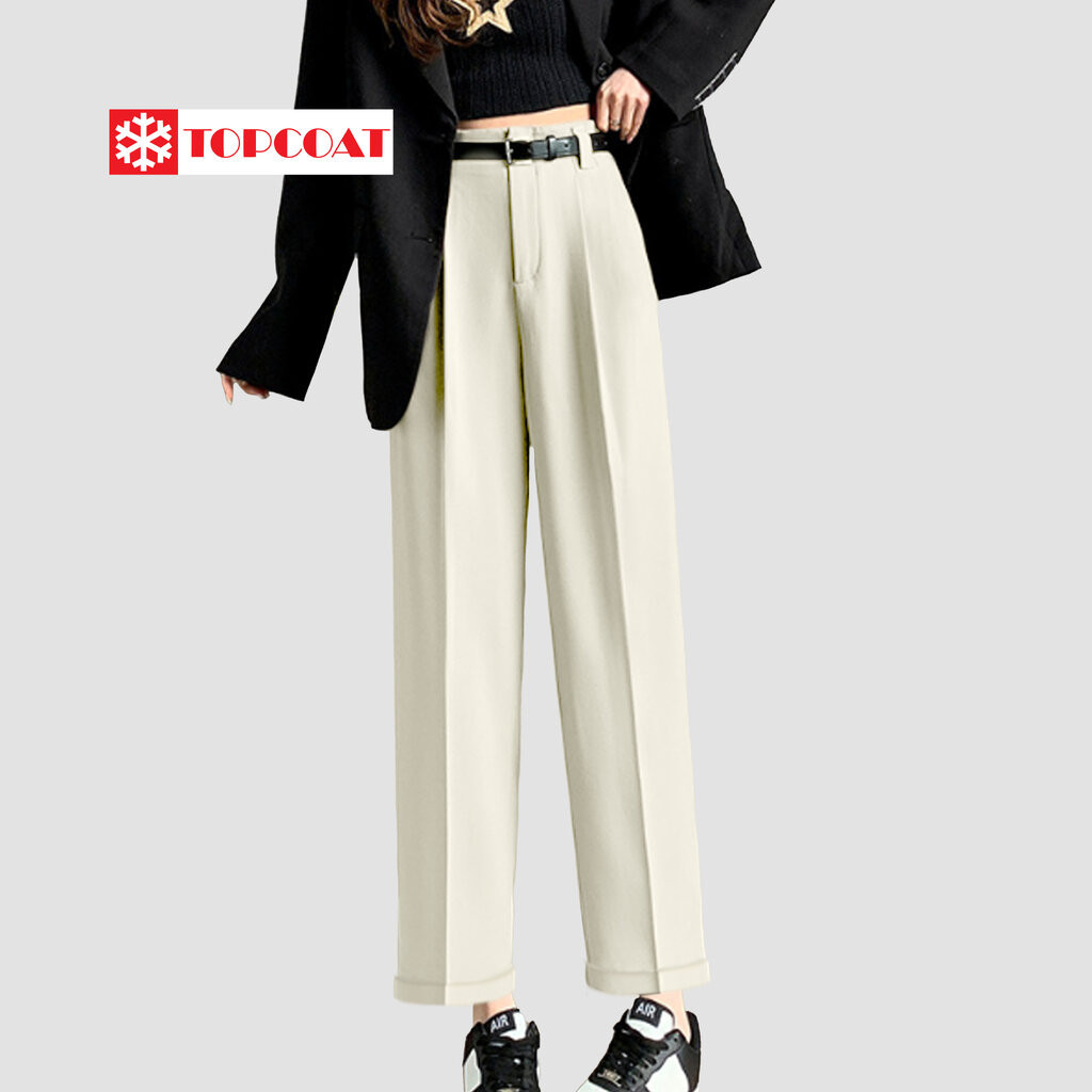 TOPCOAT กางเกงใส่ทำงาน กางเกงเอวสูง ผ้านิ่มทรงสวย ระบายอากาศได้ดี (1 ตัว) Size : S-XL