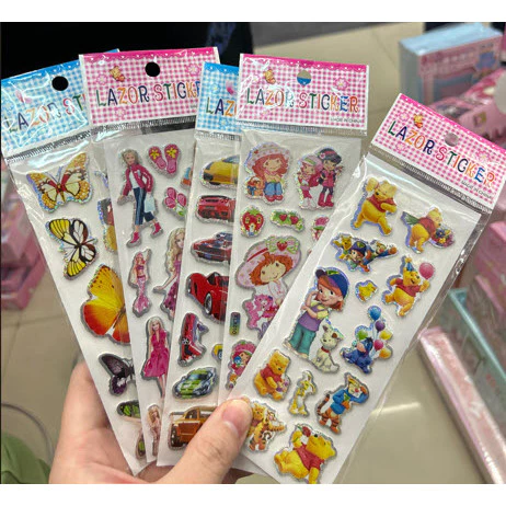 S0406 สติ๊กเกอร์ ตัวนูน ลายการ์ตูน สีสันสดใส ลายน่ารัก ลอกออกติดซ้ำได้ Sticker สติกเกอร์ thumbnail 4