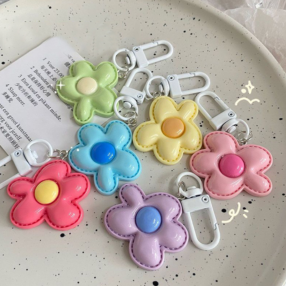 U Disk จี้ดอกไม้รูปร่างกุญแจรถ Lanyard Candy สีน่ารักน่ารักพวงกุญแจ