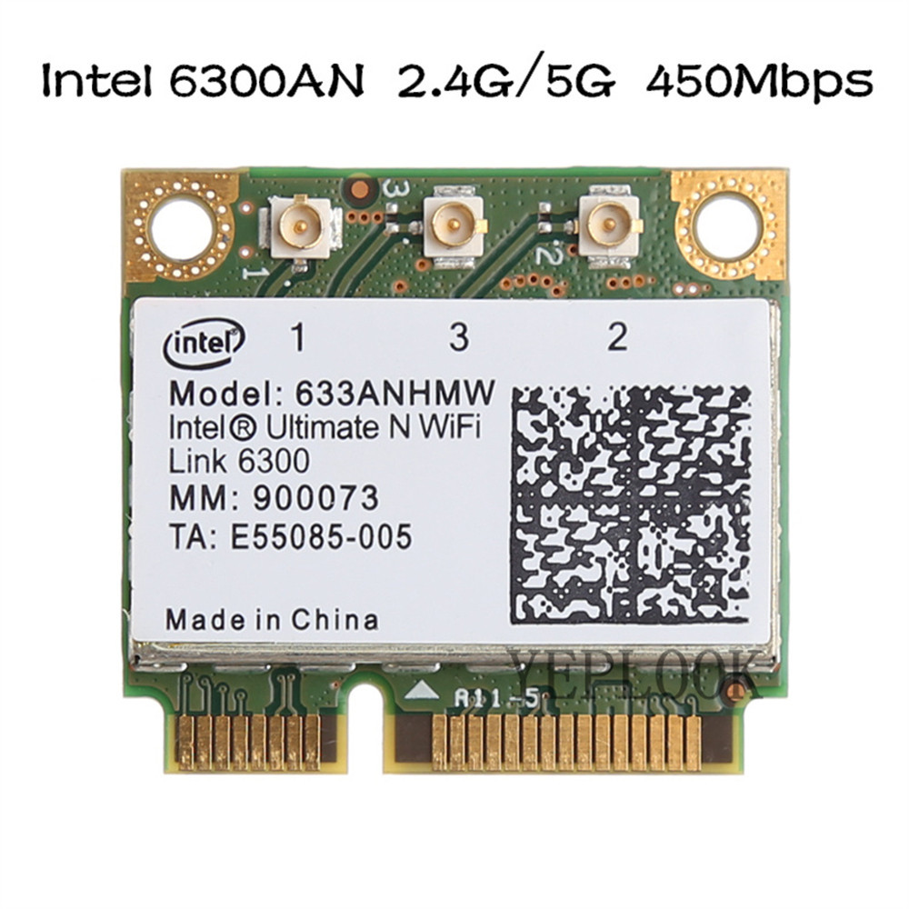 6300 633ANHMW 6300AGN 2.4Ghz 5Ghz 450Mbps Mini Half PCI-e Wifi Card