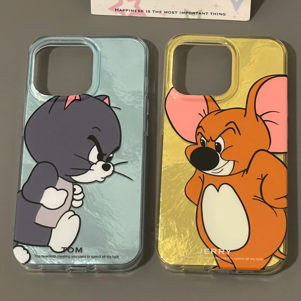 Little Tom Big Jerry เหมาะสําหรับ Apple 15promax เคสโทรศัพท์ 14/13/12 นุ่ม XR/XSMAX/8P โปร่งใส 11pro เคสโทรศัพท์