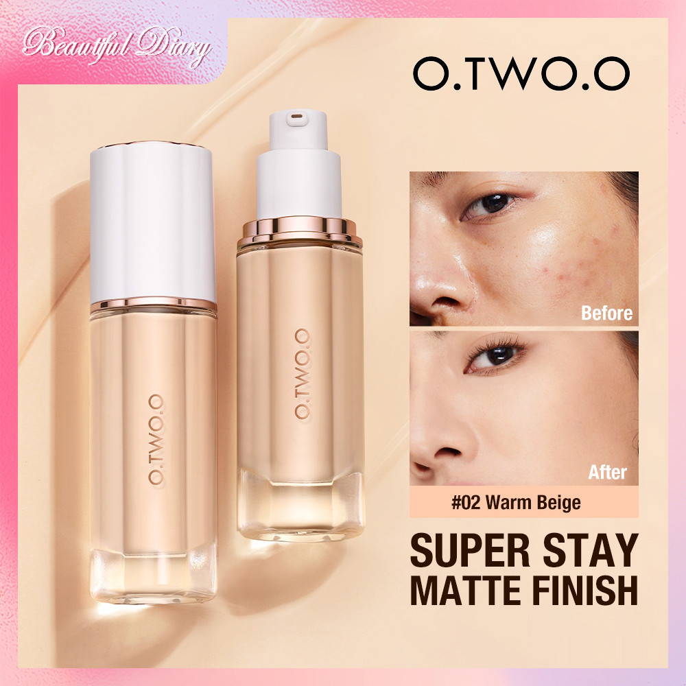 O.two.o รองพื้นชนิดน้ําติดทนนาน 3 สีคอนซีลเลอร์ธรรมชาติ Matte Soft Face แต่งหน้า