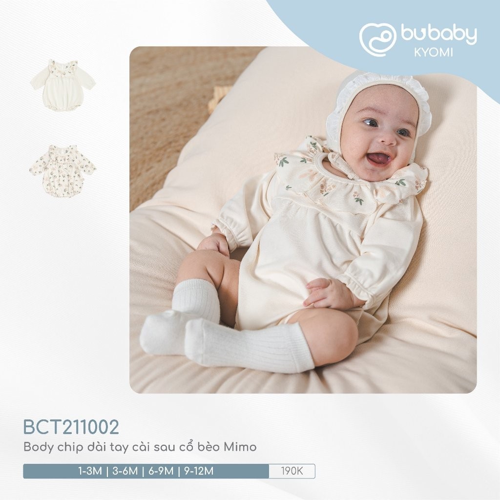 บูเบบี้ BCT211002 Mimo แขนยาว Body chip คอปกนัวเนียสําหรับเด็กทารก