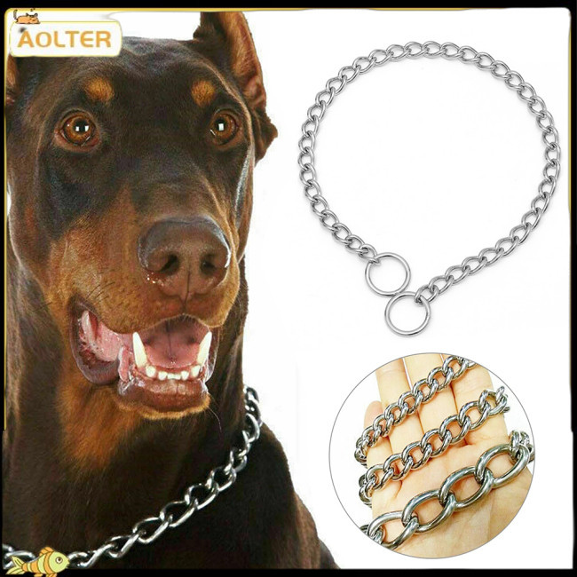 【Promotion 8.6-8.10】 Ter ปลอกคอฝึกโซ่สุนัขสัตว์เลี้ยง Heavy Duty ปรับสแตนเลส Choke Collar อุปกรณ์เสริมสําหรับสัตว์เลี้ยง