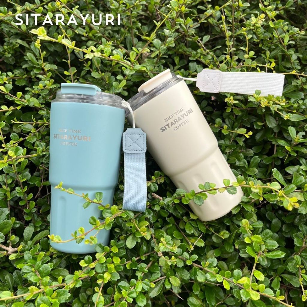 SITARAYURI  แก้วน้ำ แก้วกาแฟ เปิดดื่ม 2 ฝั่ง เก็บอุณหภูมิได้ทั้งร้อนและเย็น SUS304ขนาด 600ml 360ml 290ml