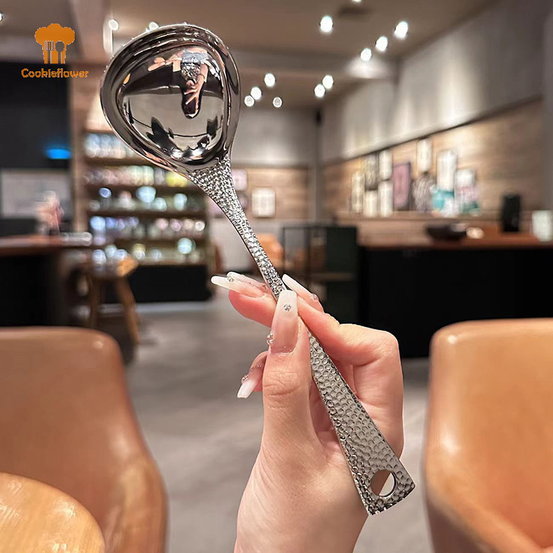 Ckfr ช้อนซุปสแตนเลส Deepen ช้อนความจุขนาดใหญ่กระจกสีเงิน Polishing Flatware ซุปข้าว Home Kitchen Tableware ใหม่