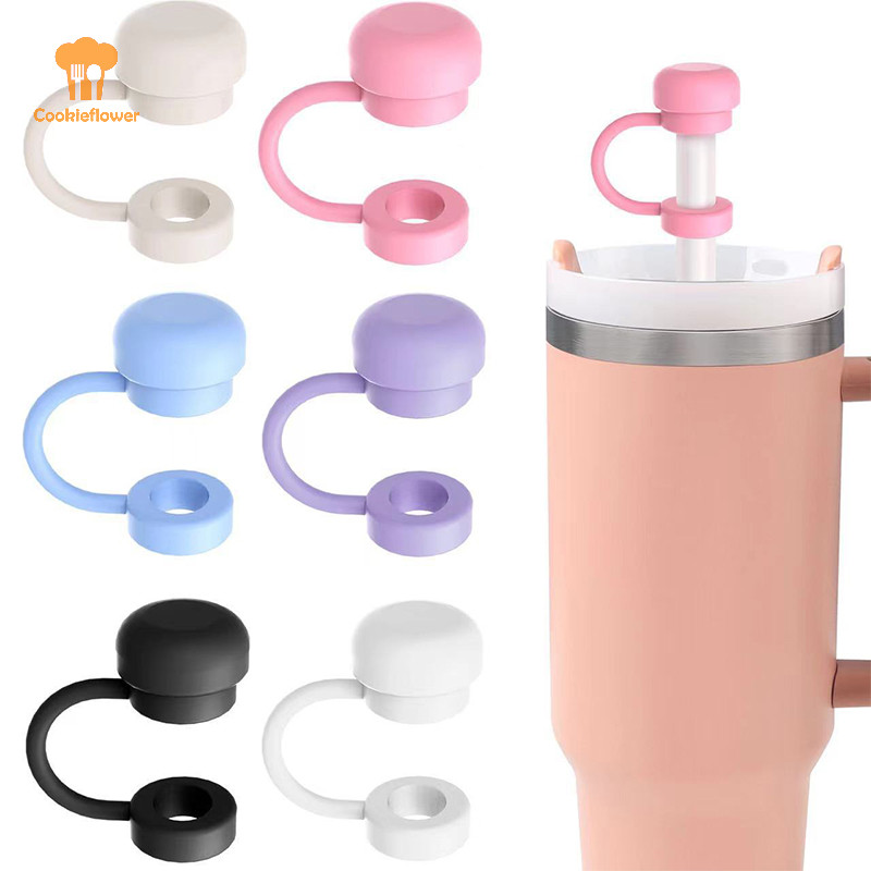 Ckfr หมวกฟางซิลิโคนแบบใช้ซ้ําได้หลอด Toppers เข้ากันได้กับถ้วยรั่วไหลรั่วไหล Stopper Splash ฝุ่นหลักฐานฟางฝาครอบใหม่