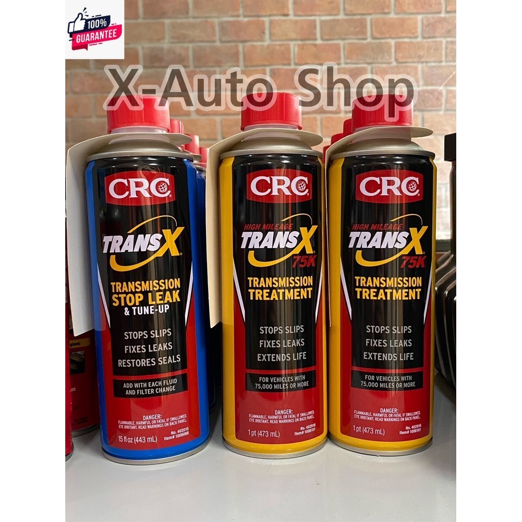 หัวเชื้อน้ำมันเกียร์ออโต้สูตรเข้มข้นสูง CRC Trans-X Treatment Gearbox Auto High Mileage 75K&Stop Sli