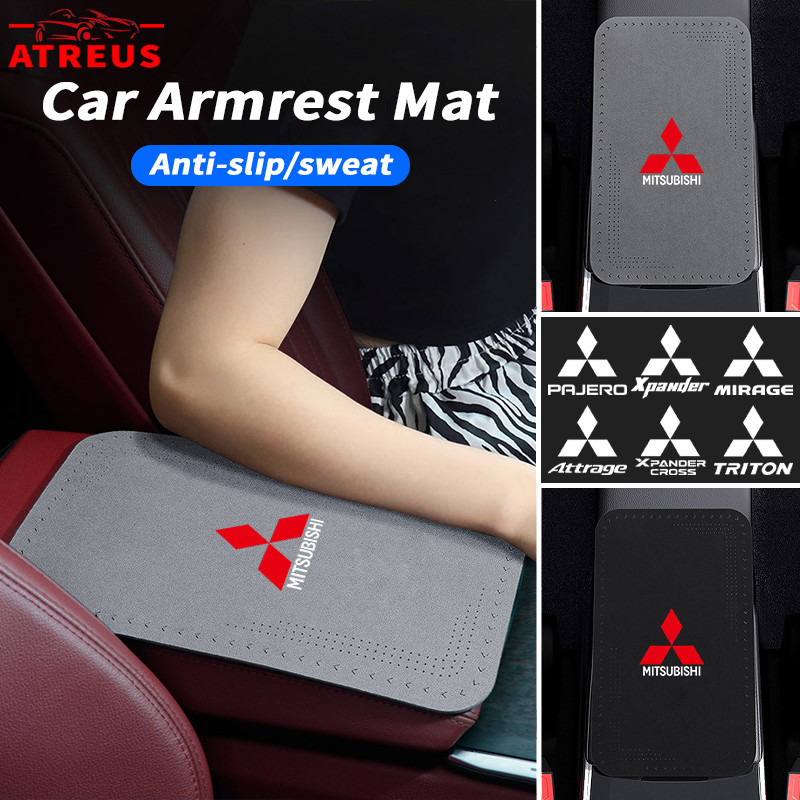 Mitsubishi เบาะที่เท้าแขนรถยนต์ ที่วางแขนในรถยนต์ แผ่นรองคอนโซลกลาง รถคอนโซลกลางเบาะ หุ้มที่เท้าแขน 