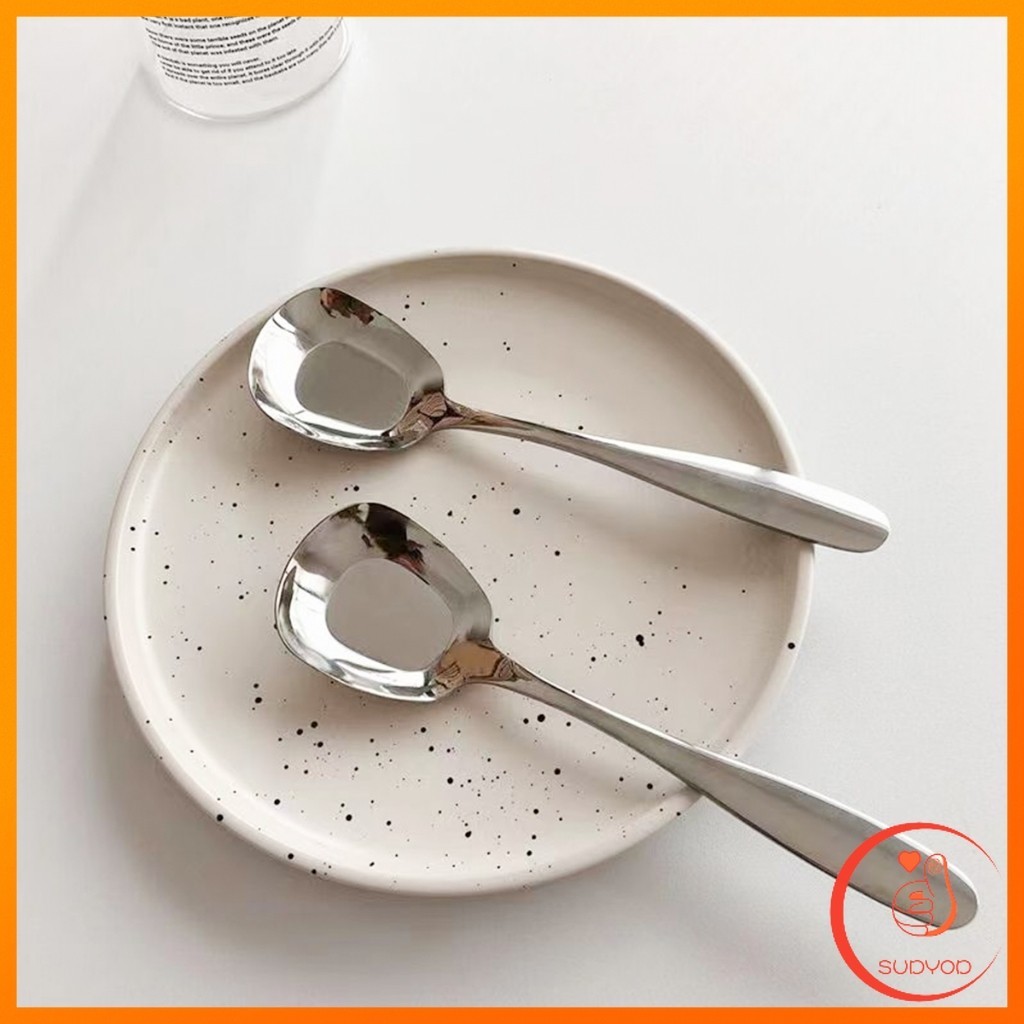 Sudyod ช้อนสแตนเลส ที่ตักไอศครีมสีเงิน ตักข้าว ขนม หรือใช้แบ่งอาหาร Stainless steel spoon ราคา ถูกที่สุด ดีลบีเคเค แกลเลอรีภาพที่ 6