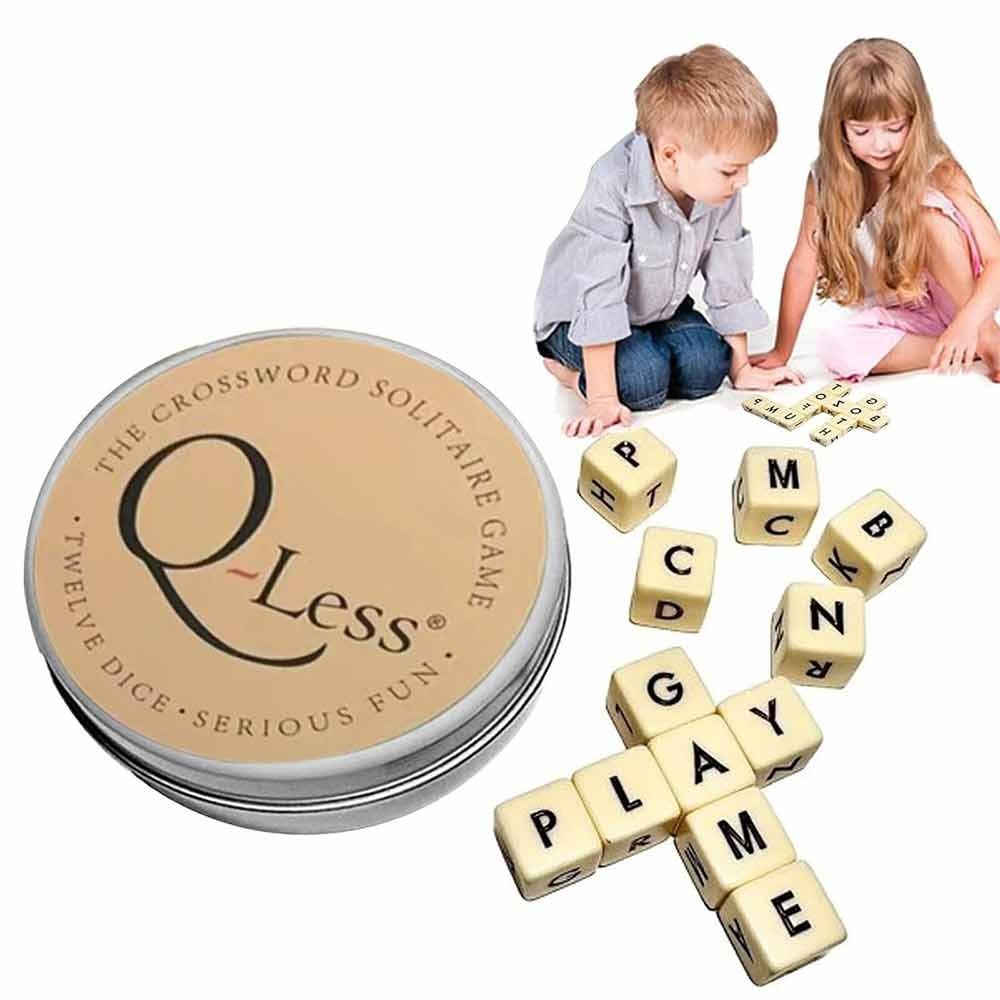 2024 Qless Dice Game with Twelve Dice Letters,The Crossword Solitaire Game