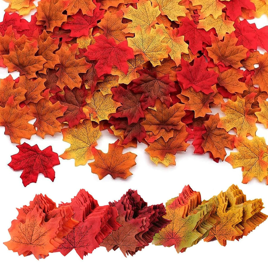 50 ~ 250 ชิ้นผ้าไหมเทียมใบเมเปิ้ลปลอมฤดูใบไม้ร่วง Leaf Garland Handmade Fall Leaf ฮาโลวีนคริสต์มาสฤดูใบไม้ร่วงตกแต่งงานแต่งงาน