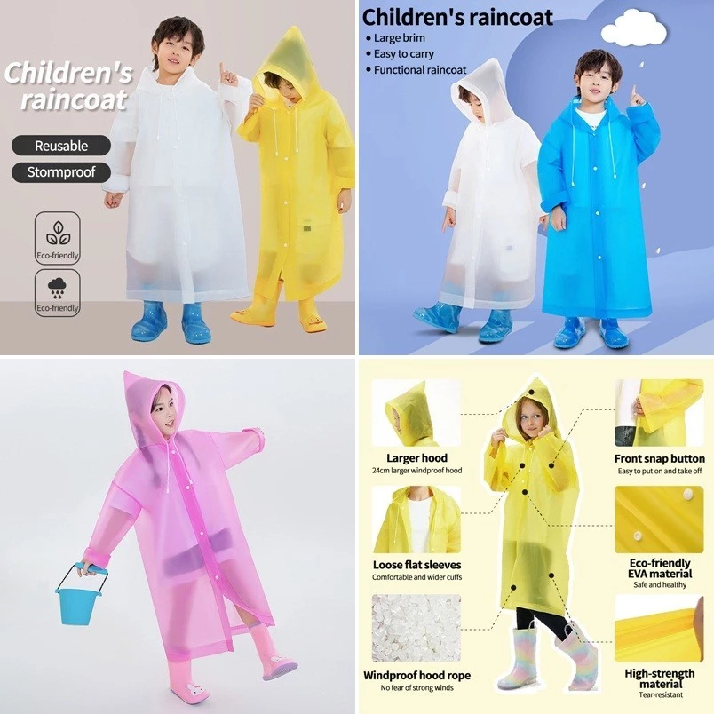 เสื้อกันฝนเด็ก สีลูกอม 2 ชิ้น thumbnail 5