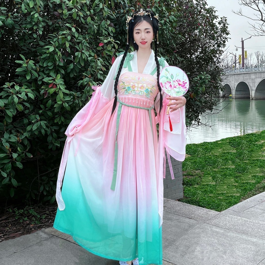 ภาษาดอกไม้ Xi Hanfu ภาษาดอกไม้หญิง Ci Full Breast Han องค์ประกอบฤดูร้อน Hanfu ต้นฉบับองค์ประกอบจีน E