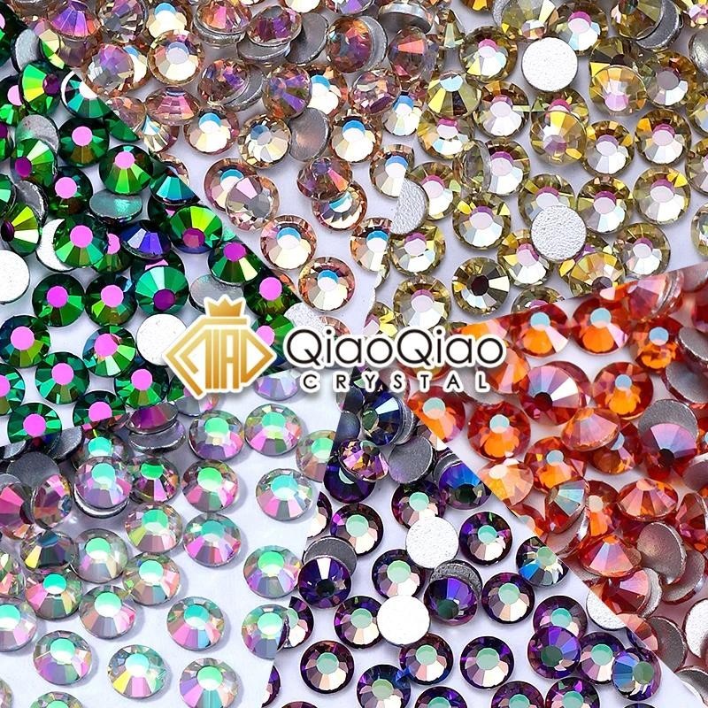 Glitter Cold Fixation Flat Back Non-Hotfix Rhinestone สําหรับกระเป๋า DIY ผ้าอุปกรณ์ตกแต่งเสื้อผ้า