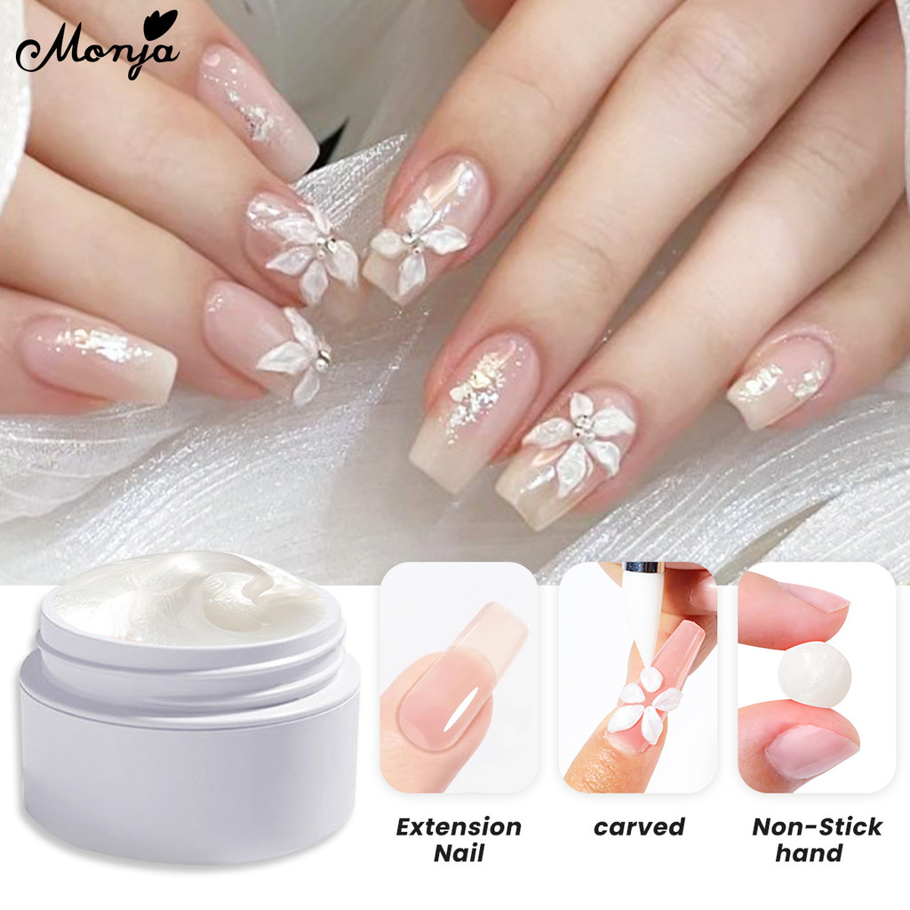 Monja 5มิลลิลิตร ประติมากรรมเจลเพ้นท์เล็บจิตรกรรมเจลเปลือกมุกด้ายแกะสลักเจลผ้าแบบจํา