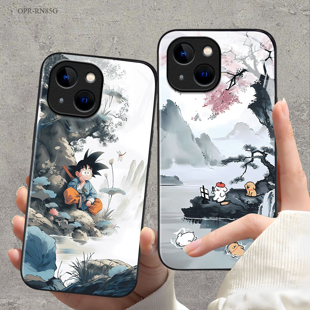 OPPO Reno 8 8Z 7 7Z 6Z 6 5 4 2F F11 F9 F7 F5 Pro Youth 4G 5G เคสออปโป้ Hat Boy Glass Case BL
