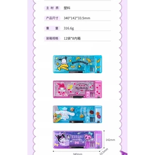 Sanrio Melody Glitter กล่องเครื่องเขียนมัลติฟังก์ชั่นนักเรียนชั้นประถมศึกษากล่องดินสอการ์ตูนสาวคว