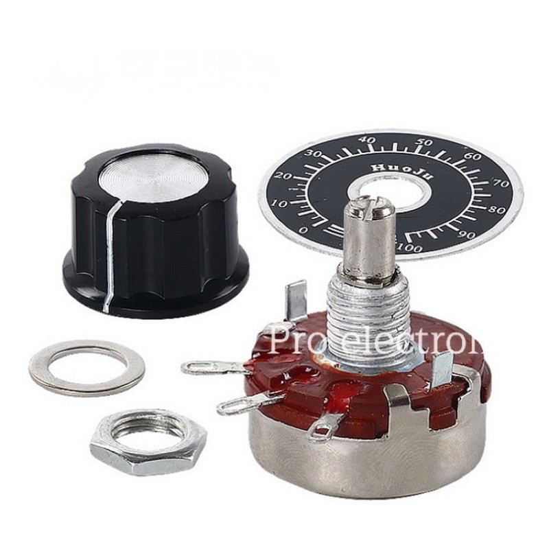 WTH118 2W 1A Potentiometer 1K 2.2K 4.7K 10K 22K 47K 100K 470K 1M WTH118-2Wรอบเพลาคาร์บอนROTARY TAPER