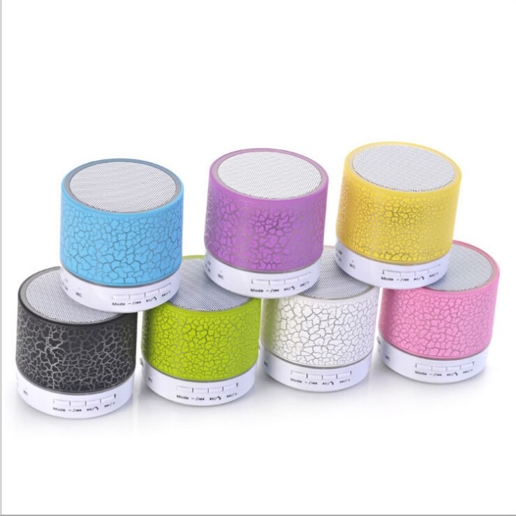 ใหม่ A9 ลําโพงบลูทูธไร้สายขนาดเล็ก LED Crack TF USB AUX MP3 FM สเตอริโอซับวูฟเฟอร์เครื่องเล่นเสียงลําโพงบลูทูธแบบพกพา Burstod
