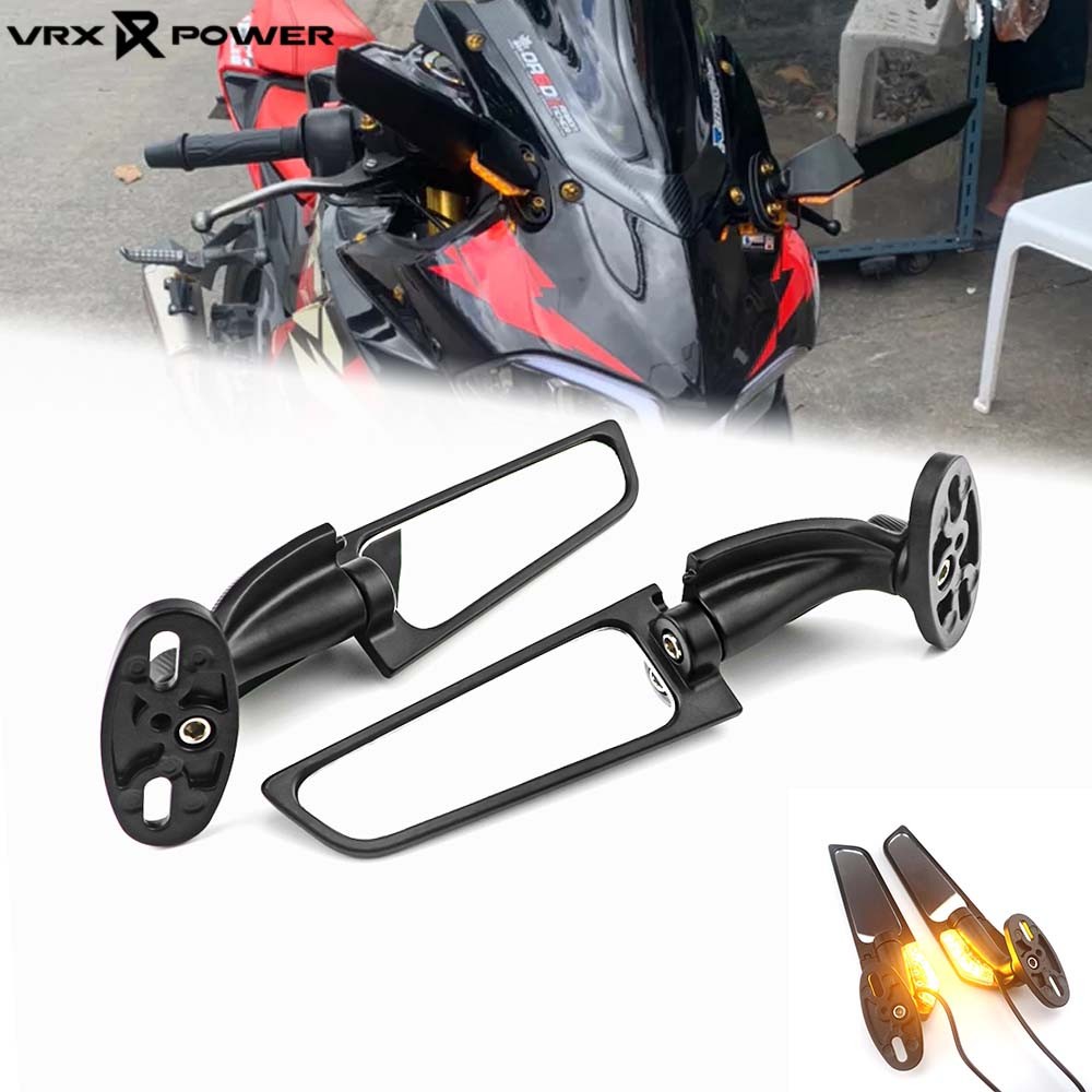 สําหรับ GPX DEMON GR200 150GR รถจักรยานยนต์ด้านข้าง Winglet กระจก Stealth กระจกมองหลังปรับหมุน