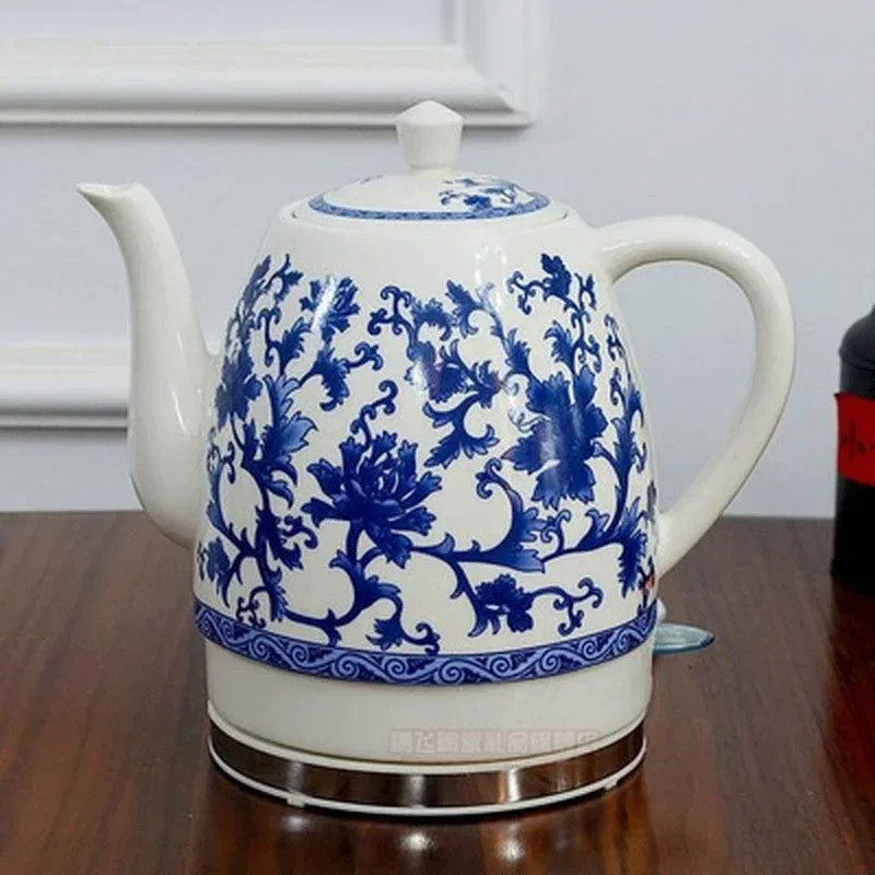 Ceramic Electric Kettle Porcelain Kettle Blue and White Porcelain Foam Teapot Daily Kungfu Teapot  E