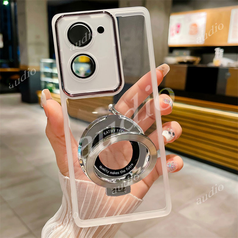 Poco C71 4G CD รูปแบบ Glitter Magnetic Bracket เคสโทรศัพท์สําหรับ Poco C71 PocoC71 4G Full Len กล้อง