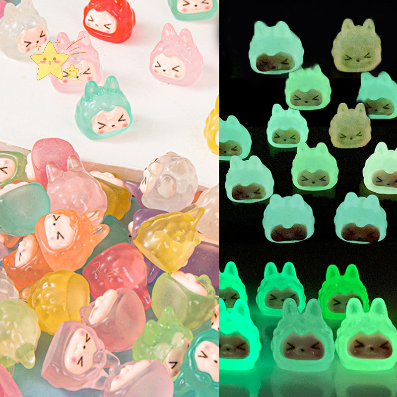 [JBTH] 10 ชิ้น Luminous Rabbit Glow At Night Micro Landscape ตกแต่งสัตว์น่ารักปลา DIY [JB]