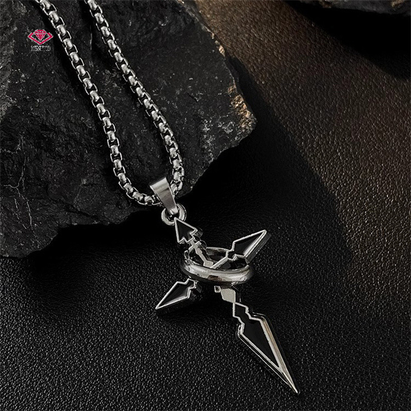 ไง วินเทจข้ามจี้สร้อยคอสําหรับผู้ชายอเนกประสงค์โซ่อินเทรนด์เหงื่อเสื้อพังก์โซ่เครื่องประดับของขวัญใหม่ - รูปที่ 4