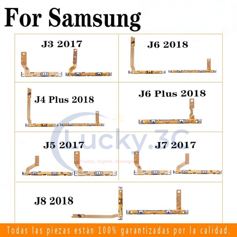 สําหรับ Samsung Galaxy J8 J6 J4 J7 J5 J3 PLUS 2018 2017 ปุ่มปรับระดับเสียงสวิตช์ไฟเปิดปุ่ม Flex