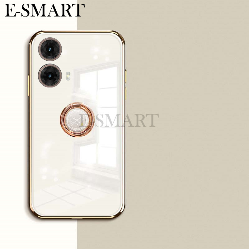 สําหรับ Moto G85 กรณี Smooth Electroplated แม่เหล็กดูดแหวนสําหรับ Motorola Moto G85 ปกหลังโทรศัพท์ปล