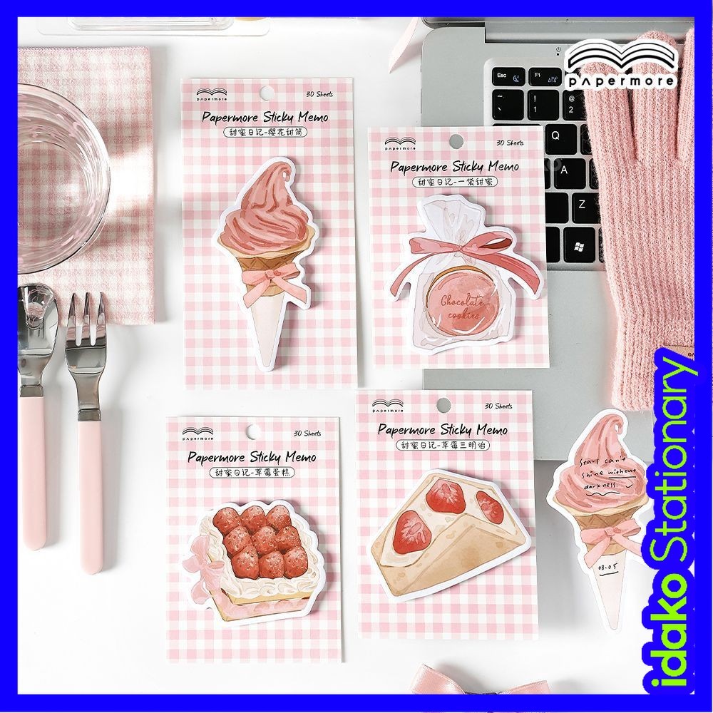 Idako [Sweet Diary Series] 30PCS Sticky Notes สไตล์เกาหลี ins สาวขนมคู่มือตกแต่งกระดาษข้อความ MM017