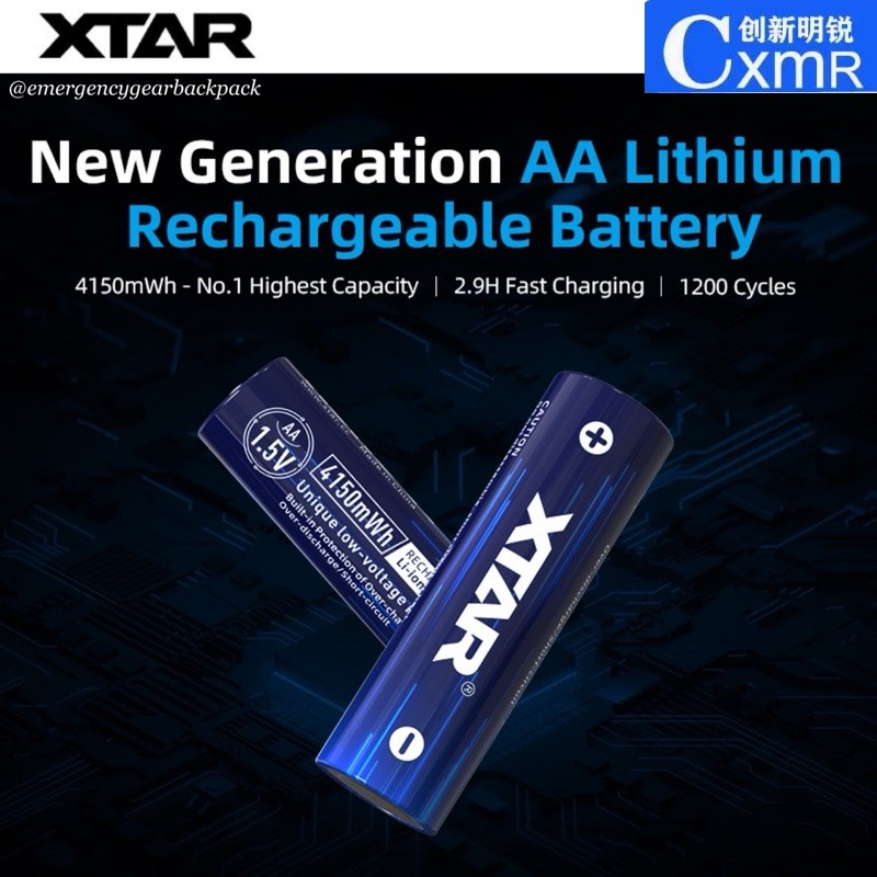 ✿XTAR 1.5V AA 4150mWh Li-ion Rechargeable Battery (Pack 4)