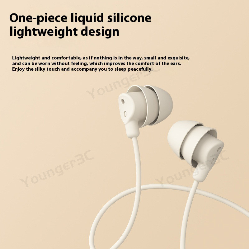 Made สําหรับ Sleep In Ear หูฟังพร้อมไมโครโฟนซิลิโคนอ่อนนุ่ม Sleeping แบบมีสาย ControlHeadset ประเภท C 3.5 มม.HiFi Heavy Bass หูฟังเสียง