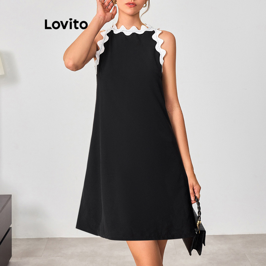 Lovito ชุดเย็บผ้าเรียบหรูสำหรับผู้หญิง LBL15121