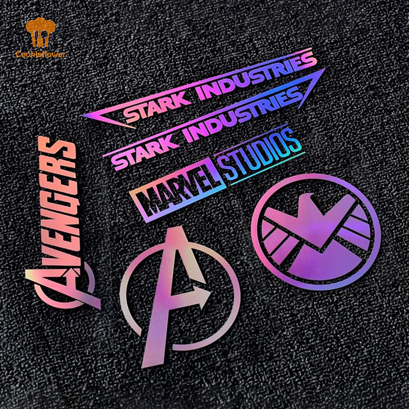Ckfr Iron Man Avenger รถสีดําสติกเกอร์สะท้อนแสงรถจักรยานยนต์รถบรรทุกรถสติกเกอร์ที่มองไม่เห็นสะท้อนแสงกันน้ําตกแต่งใหม่