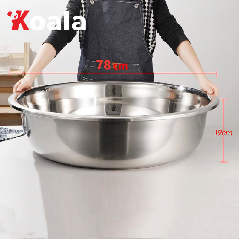 KOALA 43CM-78CM กะละมังสแตนเลสขนาดใหญ่ กะละมังผัก กะละมังซักผ้า ขนาดใหญ่ ปลอดสนิม หนาและสูง
