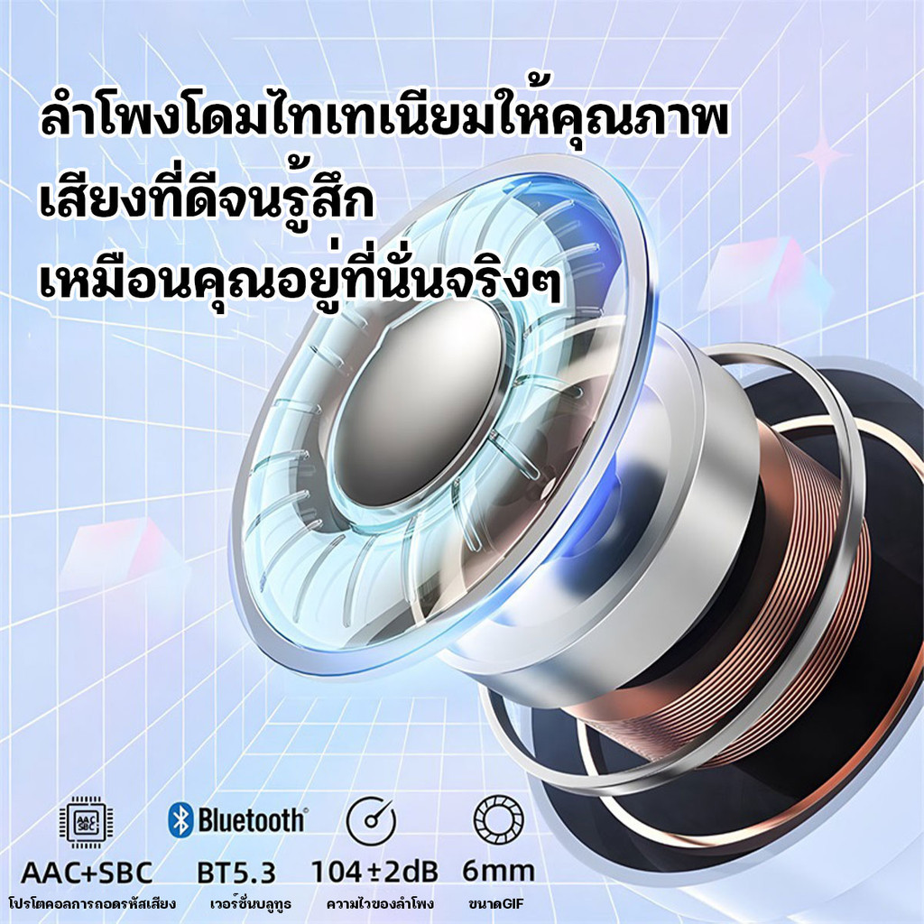 หูฟังบลูทูธไร้สาย หูฟังสำหรับเล่นเกม หูฟังลูทูธ หูฟังTWS กันน้ำ เสียงดีมากHIFI บลูทูธเวอร์ชัน5.3ล่าสุ