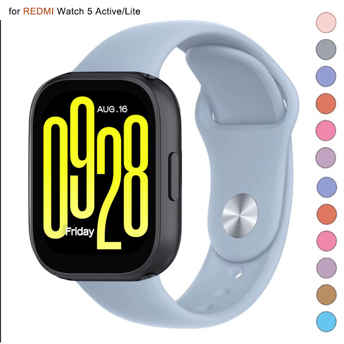 สายรัดซิลิโคนสําหรับ Xiaomi Redmi Watch 5 Lite SmartWatch ข้อมือกีฬาสร้อยข้อมือยางสําหรับ Redmi 5 Active Strap Watchband