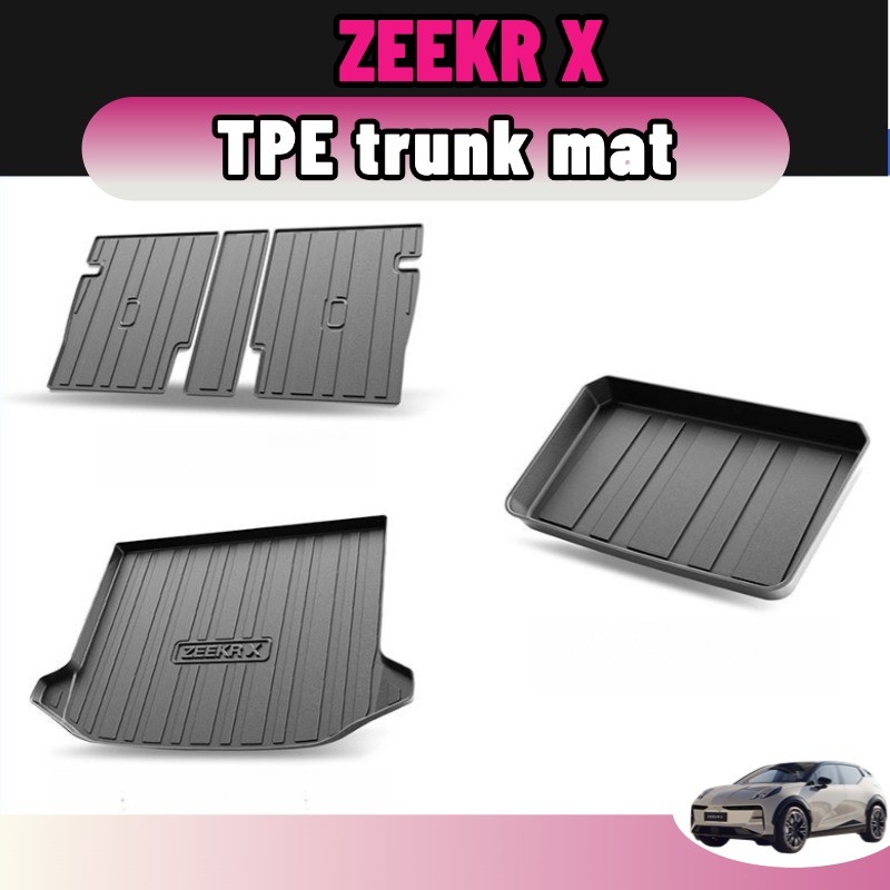 ถาดท้ายรถ Zeekr X 2024-2026 TPE กันน้ำกันลื่นทนทานกันรอยขีดข่วนทำความสะอาดง่ายตรงรุ่นรองพื้นท้ายรถถาดวางของแต่งรถ