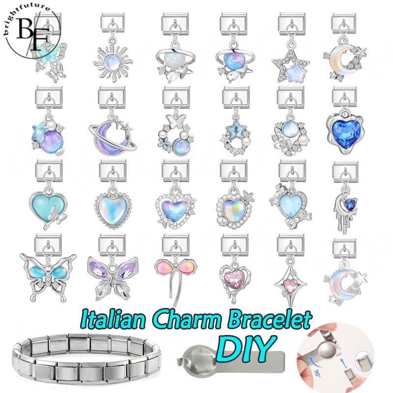 เพชรจี้อิตาเลี่ยน Charm สร้อยข้อมือ Fit 9 มม.สร้อยข้อมือสแตนเลส DIY เครื่องประดับทําอุปกรณ์เสริม Retro บุคลิกภาพโมดูลสร้อยข้อมืออุปกรณ์เสริม