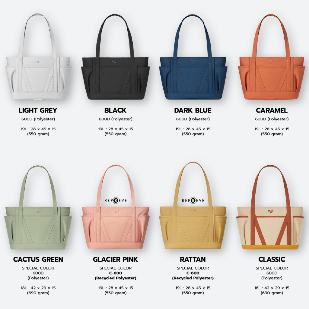 Easy E-Receipt MAH Tour Tote กระเป๋าโท้ท กระเป๋าสะพายไหล่ น้ำหนักเบา ผ้ากันน้ํา 15 นิ้ว (กระเป๋าสะพายข้าง จุเยอะ)